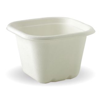 BIOPAK 630ML WHITE SQ CONTAINER SLB 630-W