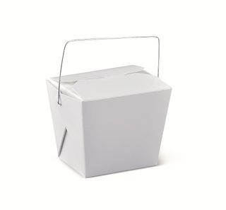 8OZ FOOD PAIL WHITE WITH HANDLE
