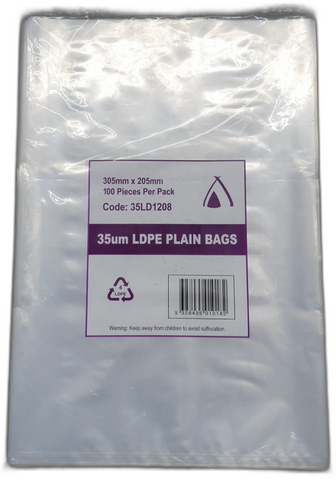 POLY BAG 12X7 (35UM) 305X180MM SLV