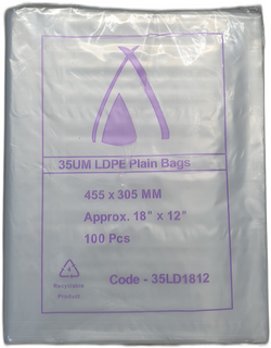 POLY BAG 18X12 (35UM) 305X455MM SLV