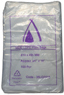 POLY BAG 24X18 (35UM) 610X455MM SLV