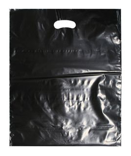 BLACK LDPE DIE CUT BAG LG 500X400 40 MIC SLV