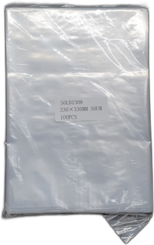 POLY BAG 13X9  (50UM) 330X230MM SLV