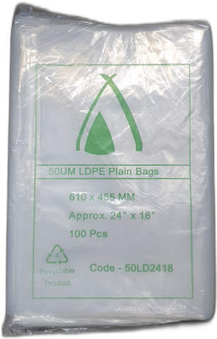 POLY BAG 24X18 (50UM) 610X455MM SLV