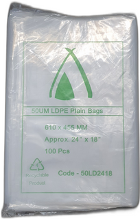 POLY BAG 24X18 (50UM) 610X455MM SLV