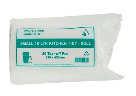 18 LTR KITCHEN TIDY BIN LINER WHITE SLV