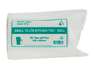 18 LTR KITCHEN TIDY BIN LINER WHITE SLV