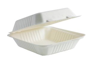 BIO CLAM WHITE SM DINNER 1 COMP 8X8X3