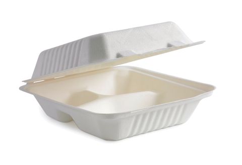 BIO CLAM WHITE SMALL DINNER 3 COMP 8X8X3 (SLV)