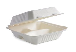 BIO CLAM WHITE SMALL DINNER 3 COMP 8X8X3 (SLV)