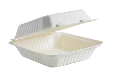 BIO CLAM WHITE SMALL DINNER 1 COMP 8X8X3 (SLV)