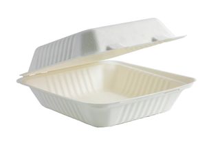 BIO CLAM WHITE SMALL DINNER 1 COMP 8X8X3 (SLV)