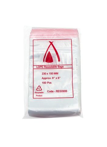 9 x 6 (230 x 150MM) RESEALABLE BAGS