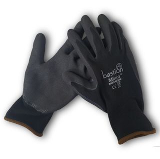 MILAN BLACK NYLON GLOVES LARGE (PAIR)