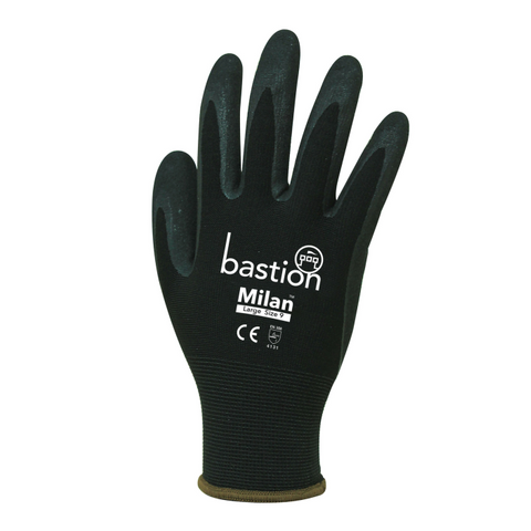 MILAN BLACK NYLON GLOVES SMALL (12/PACK)