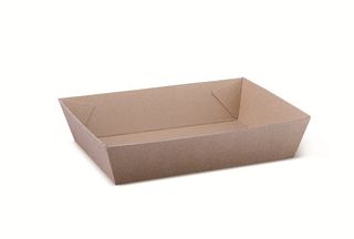 KRAFT TRAY #3 180X130X45MM (SLV)
