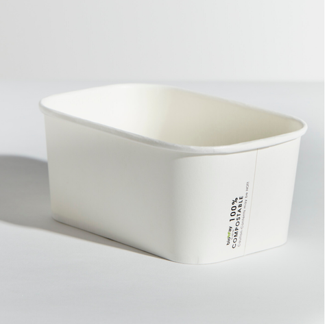 1000ML WHITE PAPERWAY RECT CONTAINER