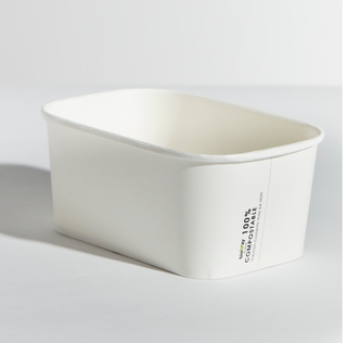 1000ML WHITE PAPERWAY RECT CONTAINER (SLV)