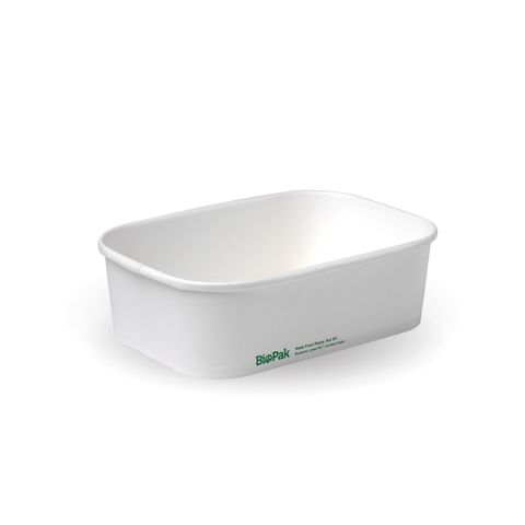 650ML WHITE PAPERWAY RECT CONTAINER (SLV)