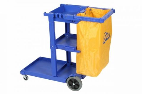 STEEL JANITOR SCISSOR TROLLY W/BAG