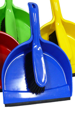 PLASTIC DUST PAN SET BLUE 24/CTN