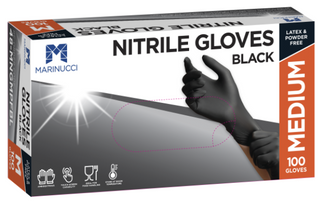 NITRILE GLOVE P-FREE BLACK MEDIUM (PKT)