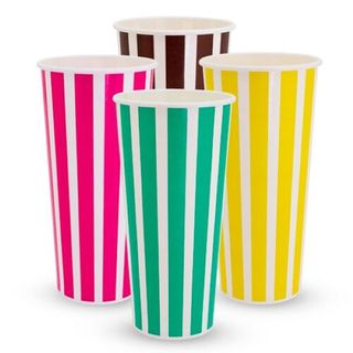 24OZ MILKSHAKE CUPS CANDY STRIPES T/P