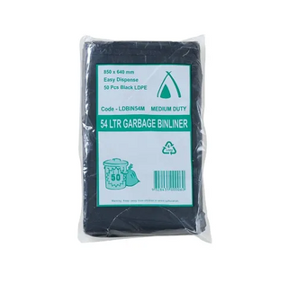 54 LT M/DUTY BIN LINER BLACK 50/PKT