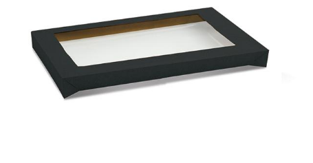 LID CATERING TRAY BLACK MEDIUM