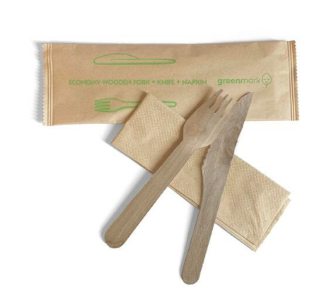 BUDGET KNIFE FORK NAP WOODEN CUTLERY SET