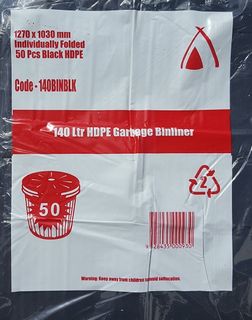 140 LTR (TP-HIGH) BIN LINER BLACK HDPE (SLV)