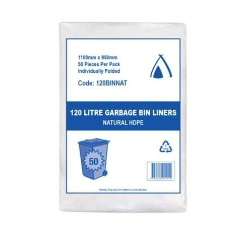 120 LTR BIN LINER CLEAR HDPE 1100X950