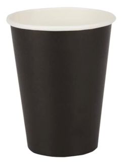 12OZ BLACK BUDGET (90MM) S/W CUPS