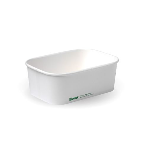 750ML WHITE  PAPER PLM RECT CONTAINER