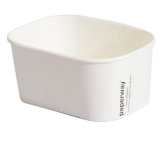 1000ML WHITE  PAPER PLM RECT CONTAINER