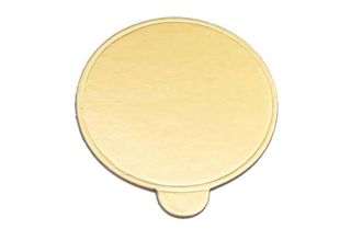 GOLD 80MM ROUND TBR CAKE BOARD WITH TAB