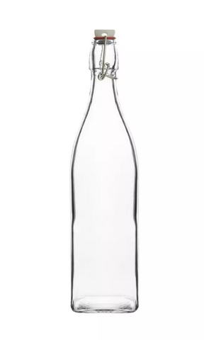 WATER BOTTLE-GLASS, 1LTR SQUARE