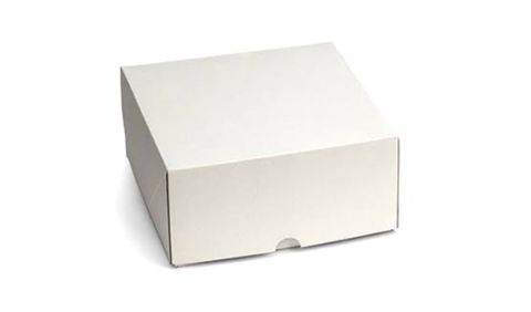 CORRUGATED 8X8X4 EASY FOLD CAKE BOX