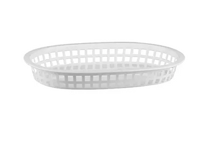 BREAD BASKET-PLASTIC RECTANGULAR WHITE