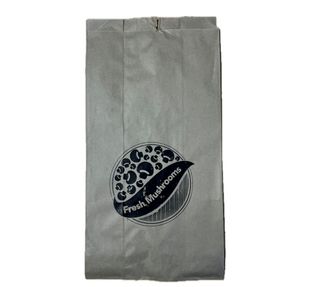 MUSHROOM BAGS BROWN W/ BLACK WRITING