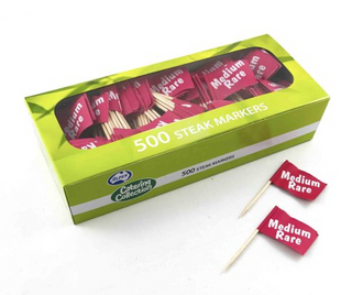 STEAK MARKER MEDIUM/RARE FLAGS