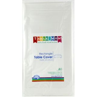 TABLE COVER RECTANGLE PLASTIC WHITE (12)