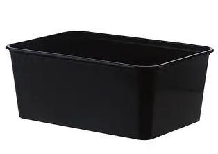 BBC 1000ML BLACK RECTANGULAR CONTAINER (SLV)