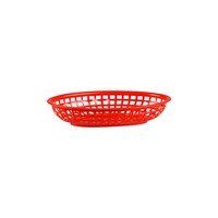 BREAD BASKET-PLASTIC, OVAL     RED