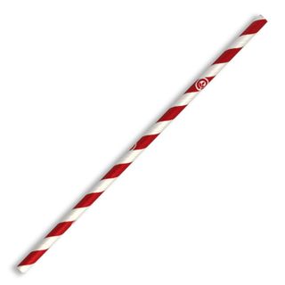 PAPER STRAWS RED STRIPE 6MMX197 MM (CTN)