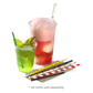 PAPER STRAWS RED STRIPE 6MMX197 MM (CTN)