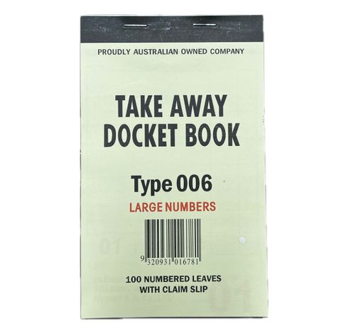 DOCKET BOOK 006 W/ CLAIM SLIP SMALL