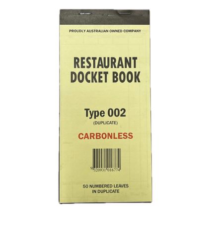 DOCKET BOOK 002  DUPLICATE CARBONLESS LARGE