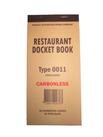 DOCKET BOOK 0011 TRIPLICATE CARBONLESS