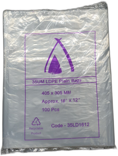 POLY BAG 16X12 (35UM) 305x405MM CTN